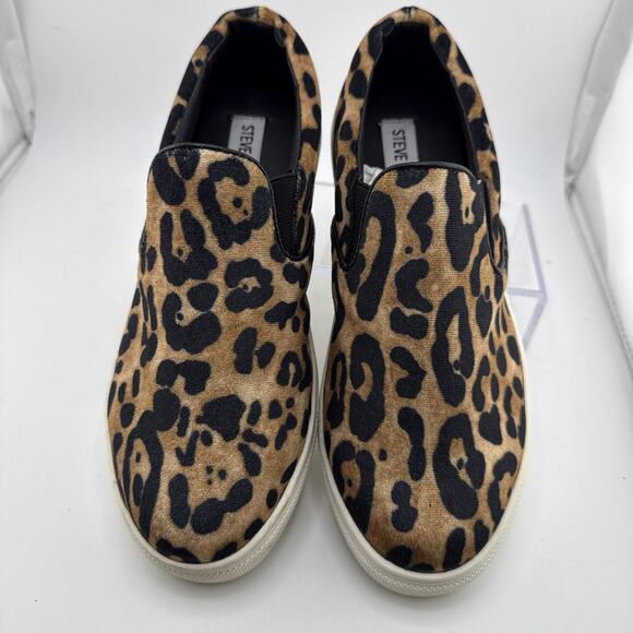 Steve Madden Womens Sz 5.5 Ecentric Leopard Print Pony Hair Slip On Sneakers NWB - Picture 6 of 9